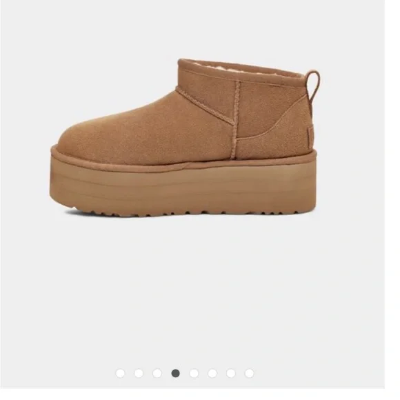 All Gender Classic Ultra Mini Platform UGG boots+chestnut+Sz 10+100% Aut… - Picture 4 of 8